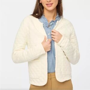 J. Crew Factory Cream Quilted Sweatshirt